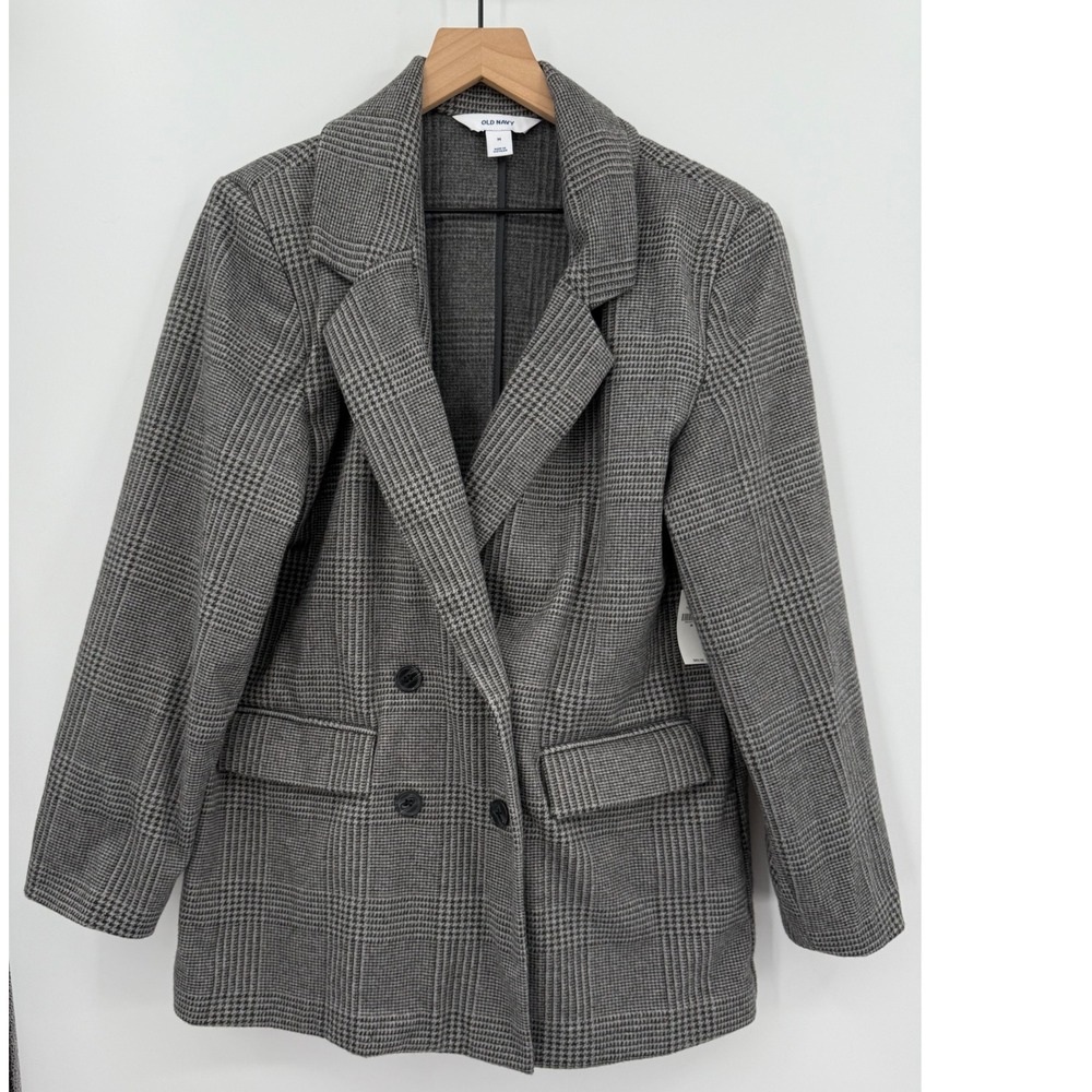 Old Navy Gray Plaid Blazer